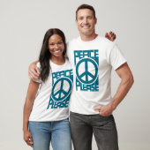 Frieden Bitte Blaue Schrift T-Shirt (Unisex)