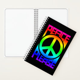 Frieden Bitte Regenbogen-Lettering Notizblock