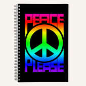 Frieden Bitte Regenbogen-Lettering Notizblock (Vorderseite)