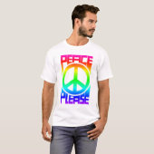 Frieden Bitte Regenbogen-Lettering T-Shirt (Vorne ganz)