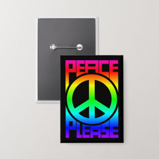 Frieden Bitte Regenbogen-Schriftzug Button