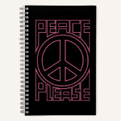 Frieden Bitte Rosa Umrandete Buchstaben Notizblock (Vorderseite)