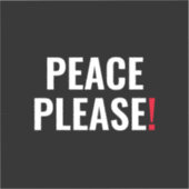 Frieden bitte Schwarz-weißer roter Text gegen Krie Aufkleber (Vorderseite)