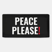 Frieden bitte Schwarz-weißer roter Text gegen Krie Banner (Horizontal)