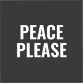 Frieden bitte schwarz-weißer Text gegen den Krieg  Aufkleber (Vorderseite)