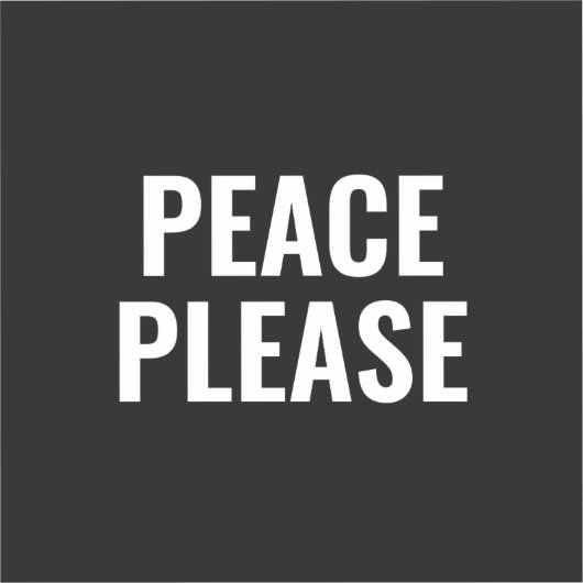 Frieden bitte schwarz-weißer Text gegen den Krieg  Aufkleber (Vorderseite)