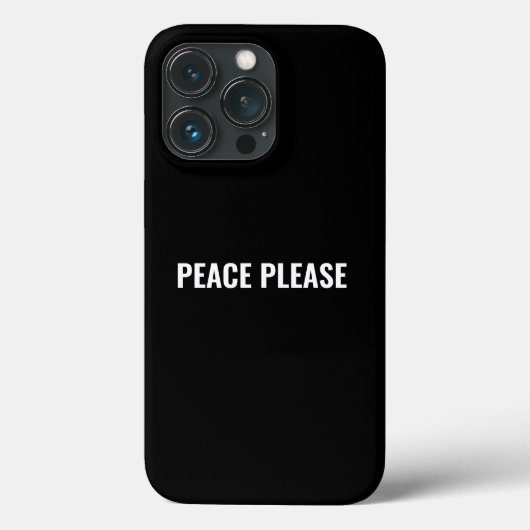 Frieden bitte Schwarz-weißer Text minimalistisch g Case-Mate iPhone Hülle (Rückseite)