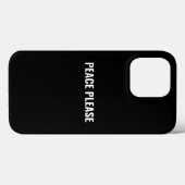 Frieden bitte Schwarz-weißer Text minimalistisch g Case-Mate iPhone Hülle (Rückseite (Horizontal))