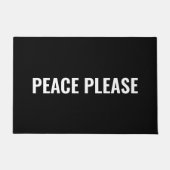 Frieden bitte Schwarz-weißer Text minimalistisch g Fußmatte (Vorderseite)