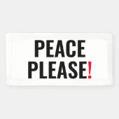 Frieden bitte weißer schwarzer Text gegen Krieg Pr Banner (Horizontal)