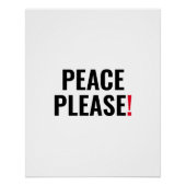 Frieden bitte weißer schwarzer Text gegen Krieg Pr Poster (Vorderseite)