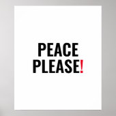 Frieden bitte weißer schwarzer Text gegen Krieg Pr Poster (Vorne)