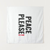 Frieden bitte weißer schwarzer Text gegen Krieg Pr Wandteppich (Vorderseite (Horizontal))