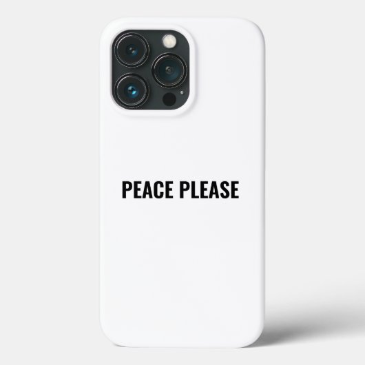 Frieden bitte weißer schwarzer Text minimalistisch Case-Mate iPhone Hülle (Rückseite)