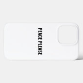 Frieden bitte weißer schwarzer Text minimalistisch Case-Mate iPhone Hülle (Rückseite (Horizontal))