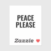 Frieden bitte weißer und schwarzer Text gegen den  Aufkleber (Blatt)