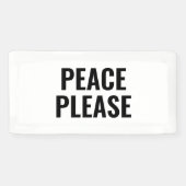 Frieden bitte weißer und schwarzer Text gegen den  Banner (Horizontal)