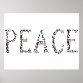 Frieden, das Wort "PEACE" Edelstein Poster