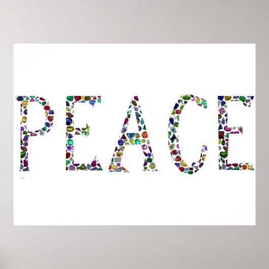 Frieden, das Wort "PEACE" Edelstein Poster (Vorne)