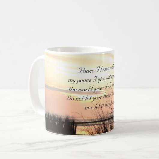 Frieden, den ich mit dir verlassen habe, Bible Ver Kaffeetasse (Vorderseite Links)