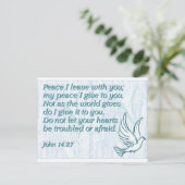 Frieden, den ich mit dir verlassen habe; Mein Frie Postkarte (Stehend Vorderseite)