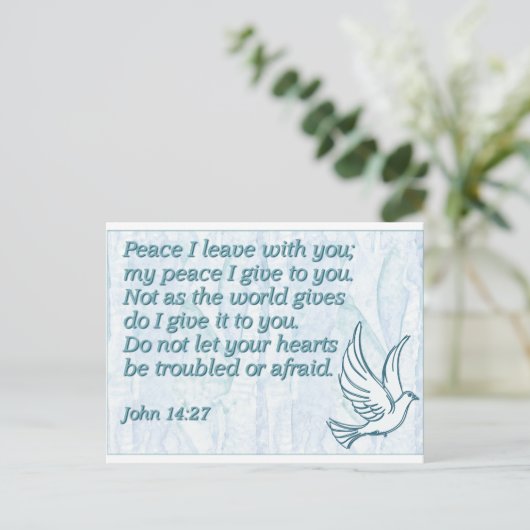 Frieden, den ich mit dir verlassen habe; Mein Frie Postkarte (Stehend Vorderseite)
