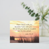 Frieden, den ich mit dir verließ, John 14:27, Ocea Postkarte (Stehend Vorderseite)