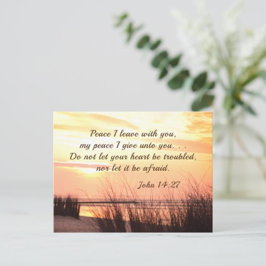 Frieden, den ich mit dir verließ, John 14:27, Ocea Postkarte (Stehend Vorderseite)