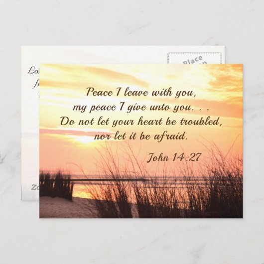 Frieden, den ich mit dir verließ, John 14:27, Ocea Postkarte (Vorne/Hinten)