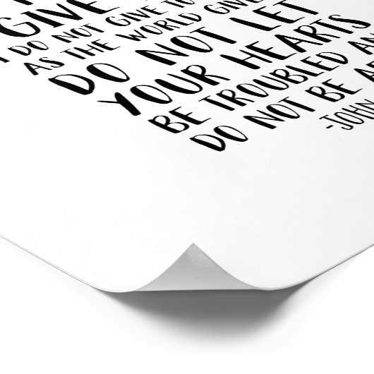 Frieden, den ich mit dir Verließ, John 14:27 Poster (Ecke)