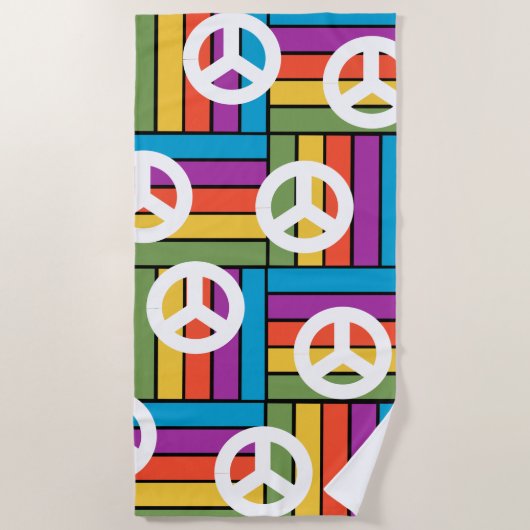 Frieden der 1970er strandtuch (Vorderseite)