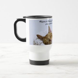 Frieden, der alles passiert...Cat Travel Mug - Reisebecher