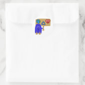 Frieden der blauen Liebe gerecycelt Runder Aufkleber (Tasche)
