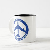 Frieden Die alte Mode - B-52G Blau Zweifarbige Tasse (Vorderseite Links)