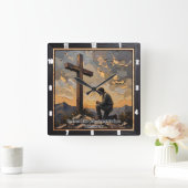 Frieden durch Blut: Ruhe im Kreuz Quadratische Wanduhr (Zuhause)