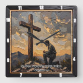 Frieden durch Blut: Ruhe im Kreuz Quadratische Wanduhr (Vorderseite)