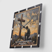 Frieden durch Blut: Ruhe im Kreuz Quadratische Wanduhr (Winkel)