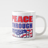 Frieden durch Kraft Jumbo-Tasse (Rechts)