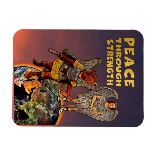 Frieden durch Kraft Magnet (Horizontal)