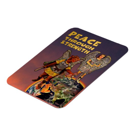 Frieden durch Kraft Magnet (Linke Seite)