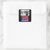 Frieden durch Kraft Quadratischer Aufkleber (Tasche)