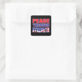 Frieden durch Kraft Quadratischer Aufkleber (Tasche)