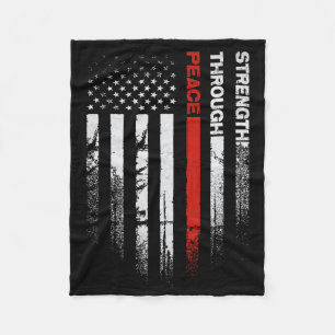 Frieden Durch Stärke Bedruckte Flagge USA Fleecedecke