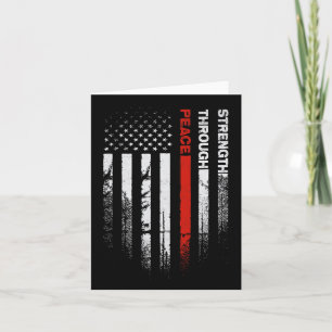 Frieden durch Stärke erschütterte Flagge USA Karte