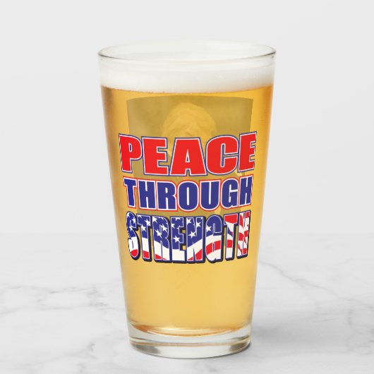 Frieden durch Stärke Trump Glas (Vorne (Gefüllt))