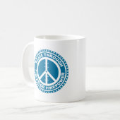 Frieden durch überlegene Feuerkraft - Blau Kaffeetasse (Vorderseite Links)