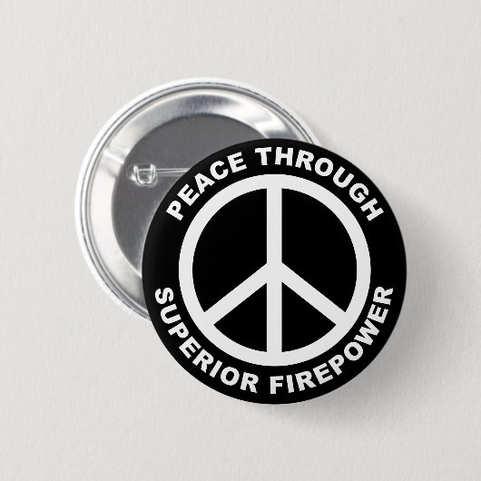 Frieden durch überlegene Feuerkraft Button (Vorne & Hinten)