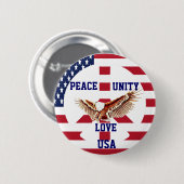 Frieden, Einheit, Liebe, USA_Button Button (Vorne & Hinten)