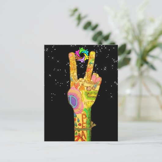 Frieden, Einheit, Teamwork Postkarte (Stehend Vorderseite)