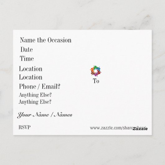 Frieden, Einheit, Teamwork Postkarte (Rückseite)